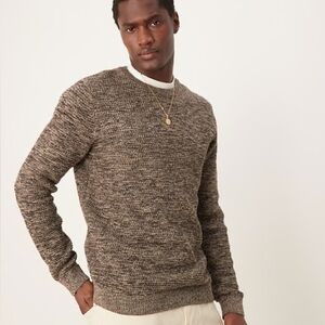 American Threads Men's Crew Neck Long Sleeve Knit Pullover Sweater Gray Size S